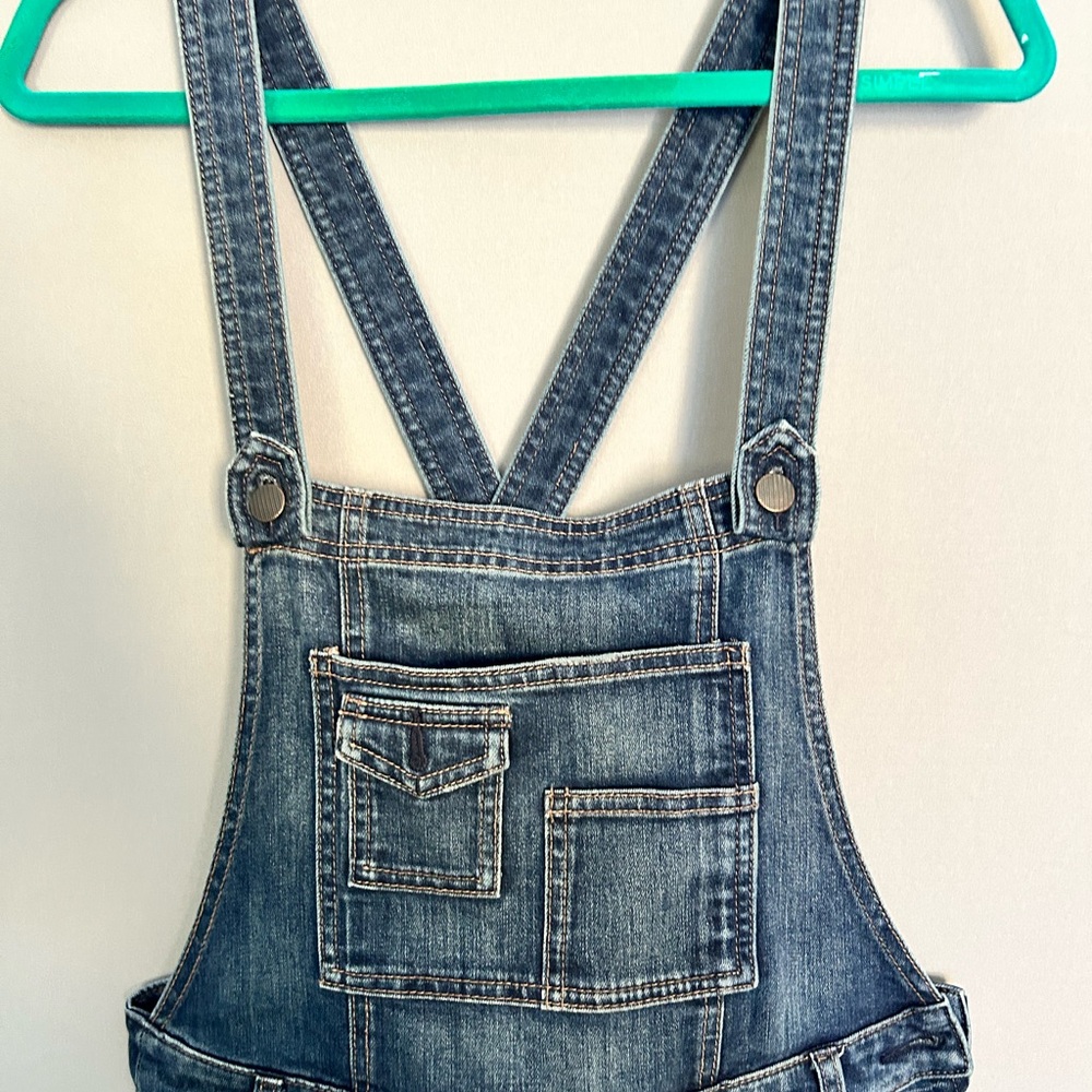 Free People Blue Denim Slim Straight Overalls (c0087)